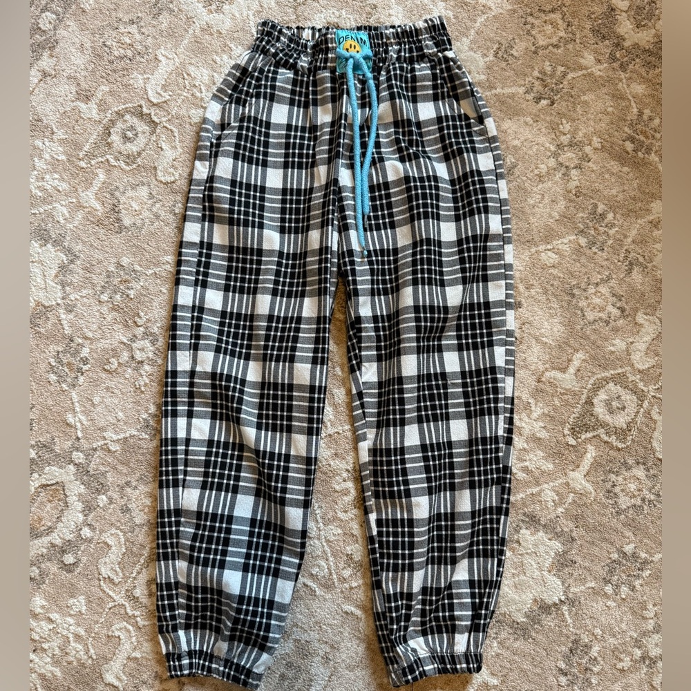 Vintage Plaid Stretch Balloon Trousers